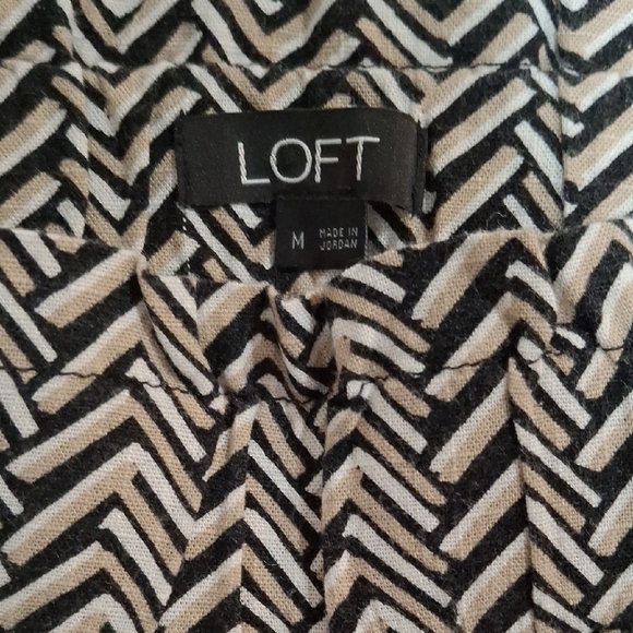 LOFT Women's Black and Cream Pants Wide Leg Size M - Picture 2 of 6